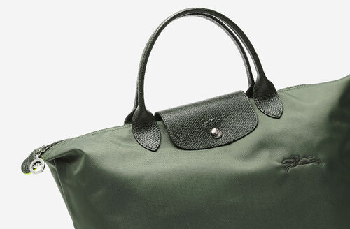 LONGCHAMP+Le+Pliage+Club+Med+Small+Nylon+Shoulder+Tote+Fir+Green+AUTHENTIC  for sale online