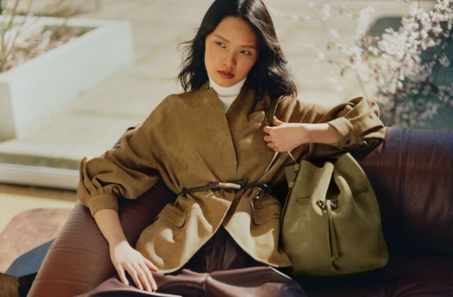 Key ring Brown - Leather | Longchamp US