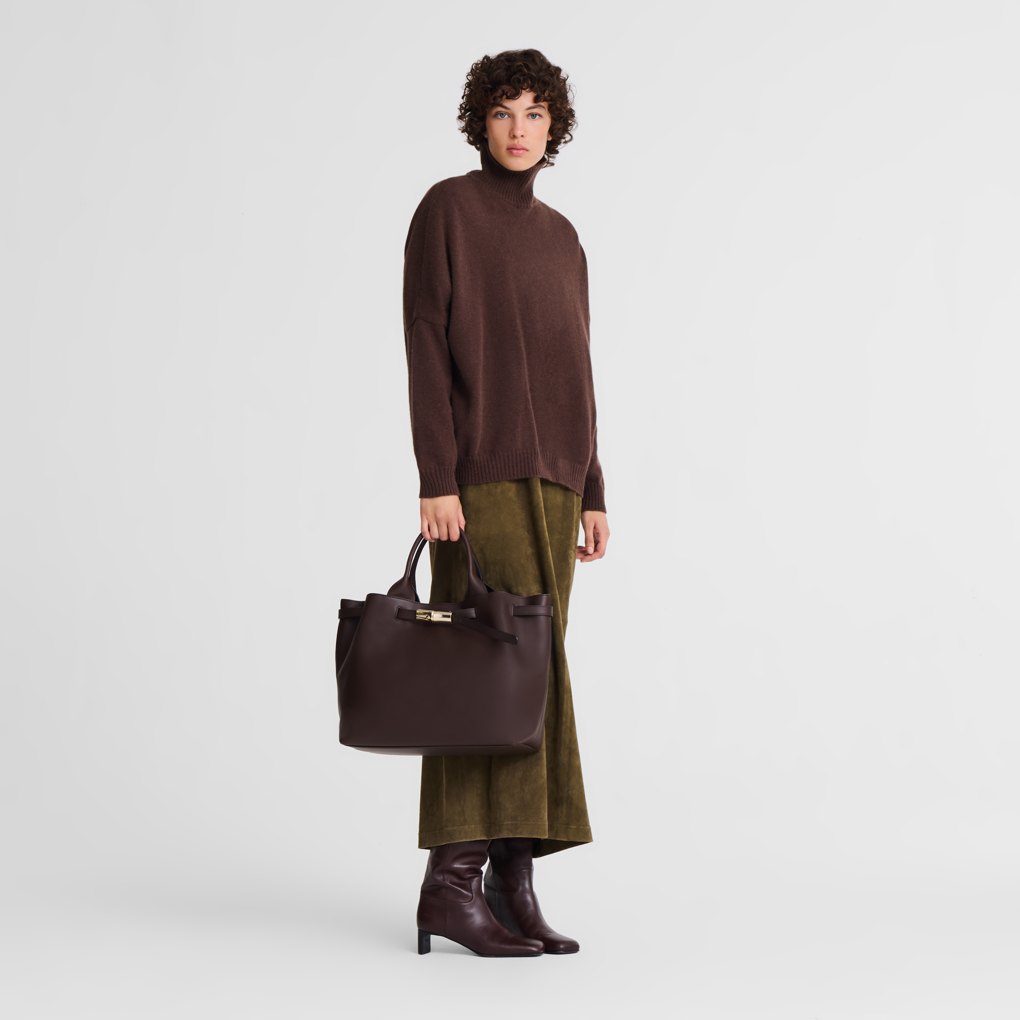 Le Smart L Handbag Mocha - Leather | Longchamp US Le Smart L Handbag Mocha - Leather | Longchamp US