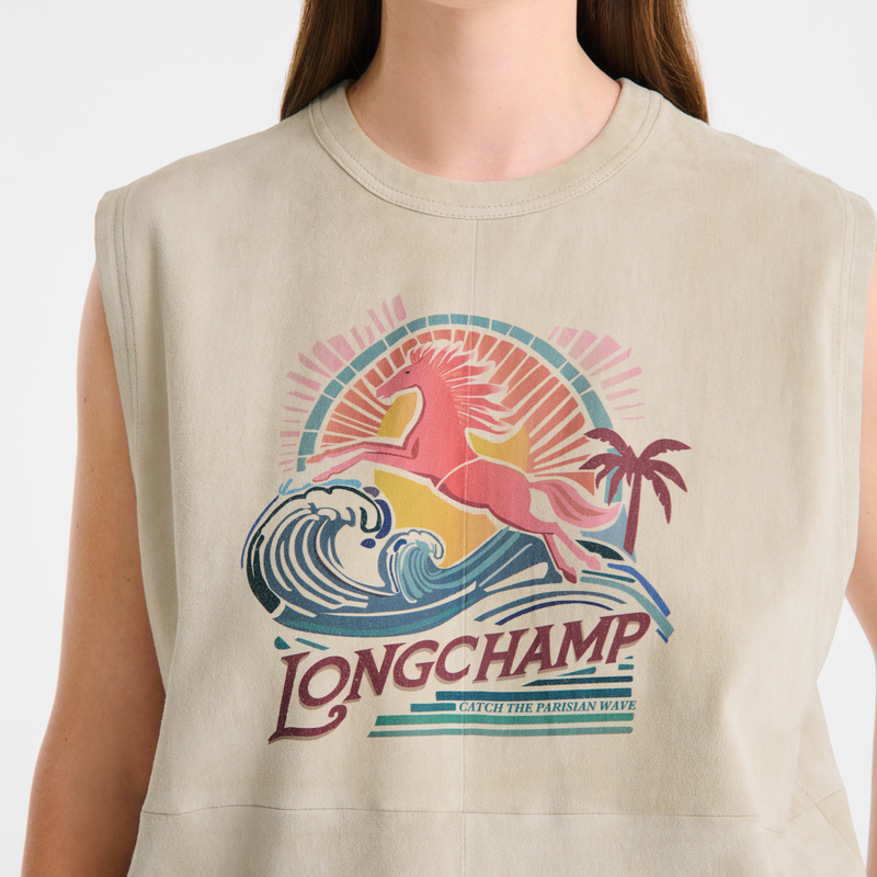 D&eacute;bardeur , Cuir - Lin  - Vue 4 de 4