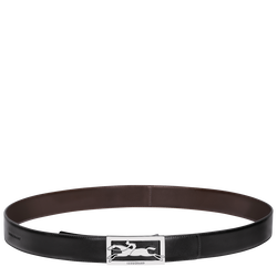Herrengürtel Delta Box , Leder - Schwarz/Mokka