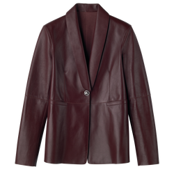 Jacket , Plum - Leather