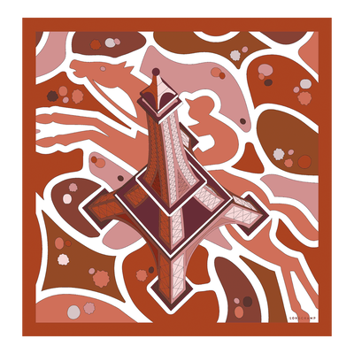 Foulard di seta 70 Torre equestre , Seta - Arancio Marmelade