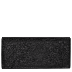 Le Foulonné Long continental wallet , Black - Leather