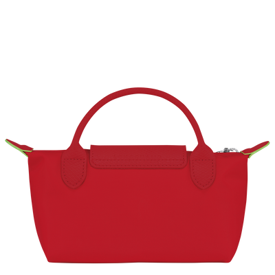 Le Pliage Green Pouch with handle, Tomato