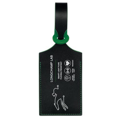 LGP Travel Luggage tag , Black/Green - Leather