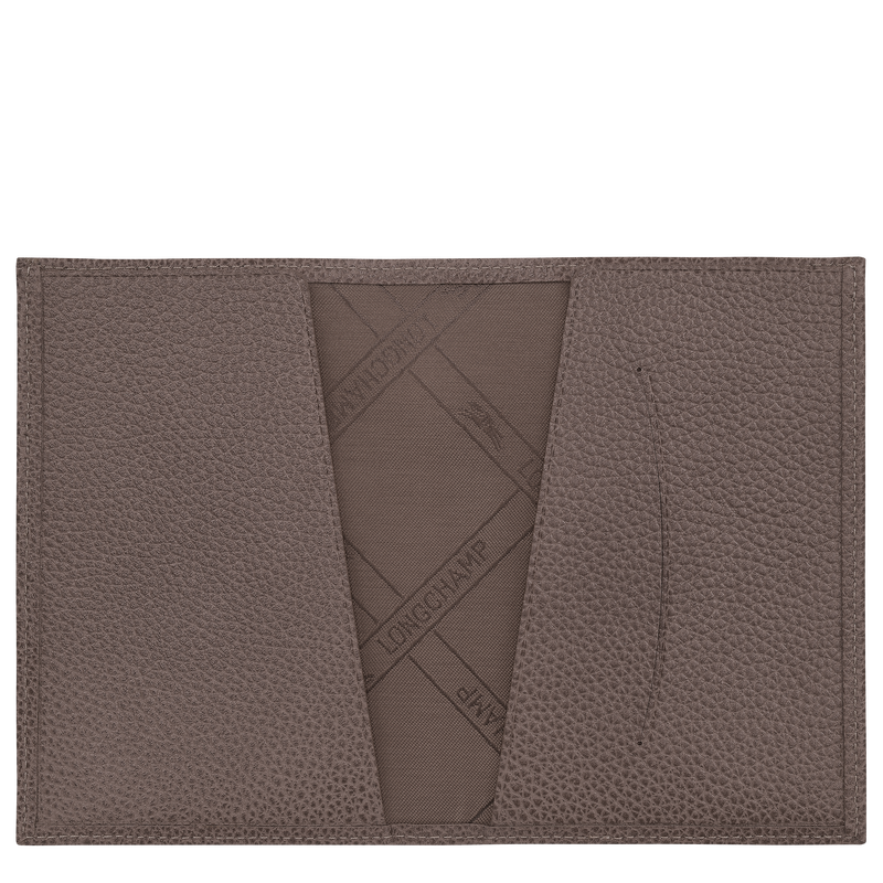 Le Foulonn&eacute; Passport cover , Taupe - Leather  - View 3 of  3