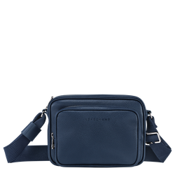Le Foulonné S Camera bag , Navy - Leather