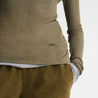 null Thin turtleneck sweater, Khaki