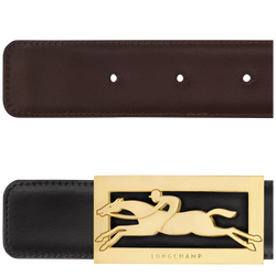 Herrengürtel Delta Box , Leder - Schwarz/Mokka