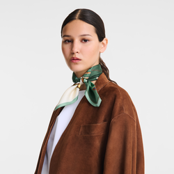 Longchamp Worker Silk scarf 50 , British Green - OTHER