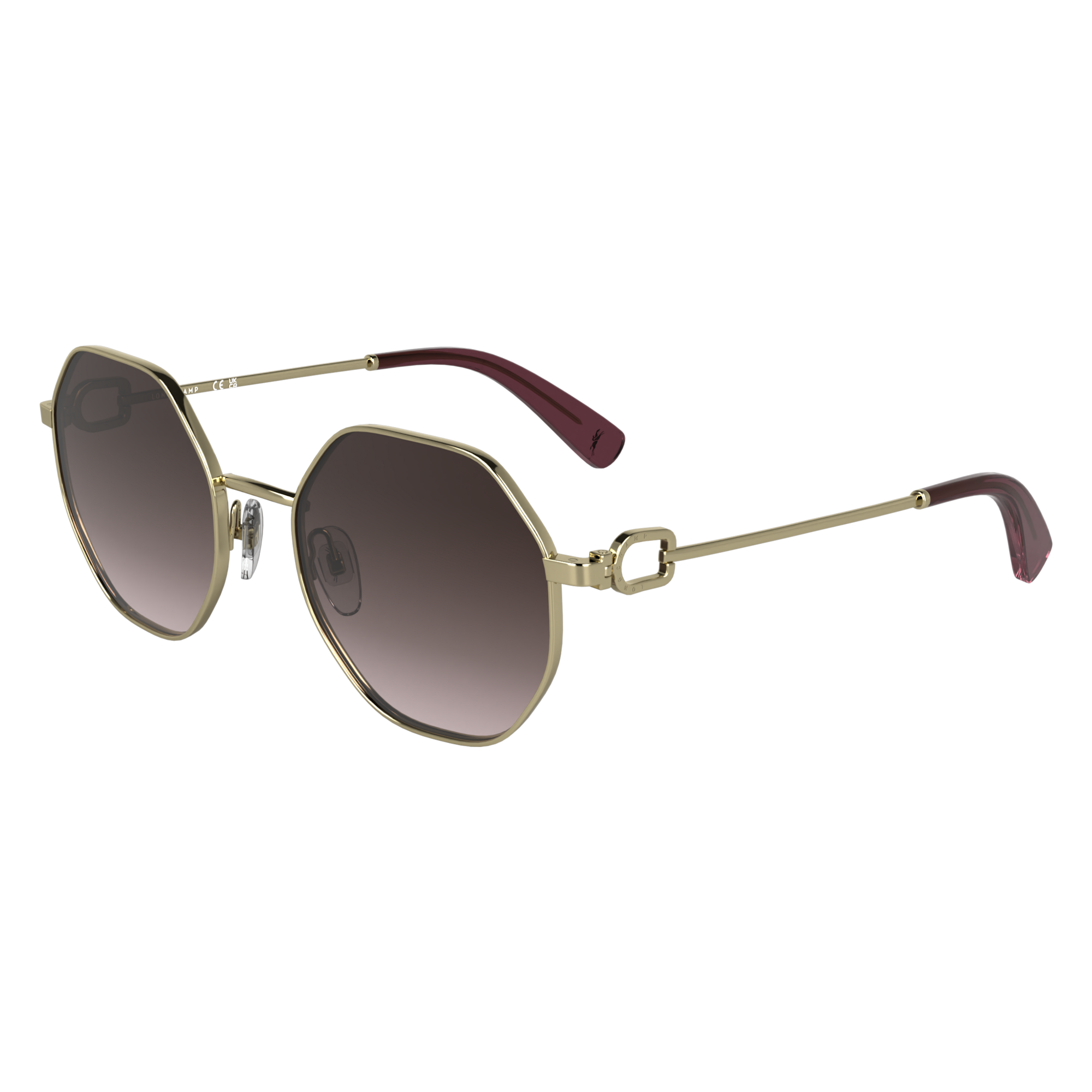 null Lunettes de soleil, Or/Marron Rose