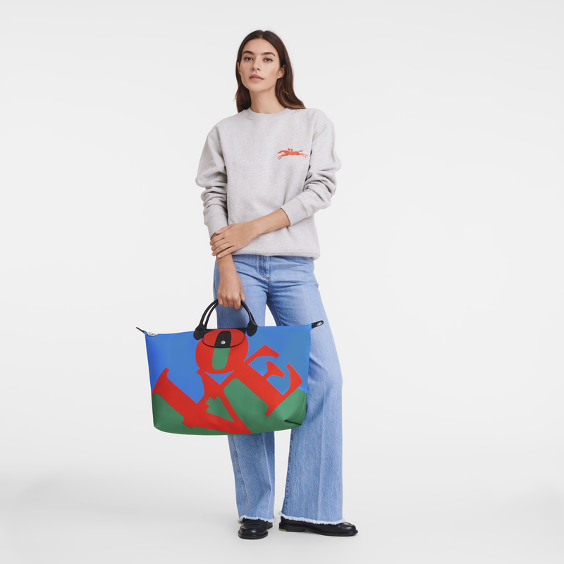 Sac de voyage Longchamp x Robert Indiana , Toile - Rouge  - Vue 2 de 6