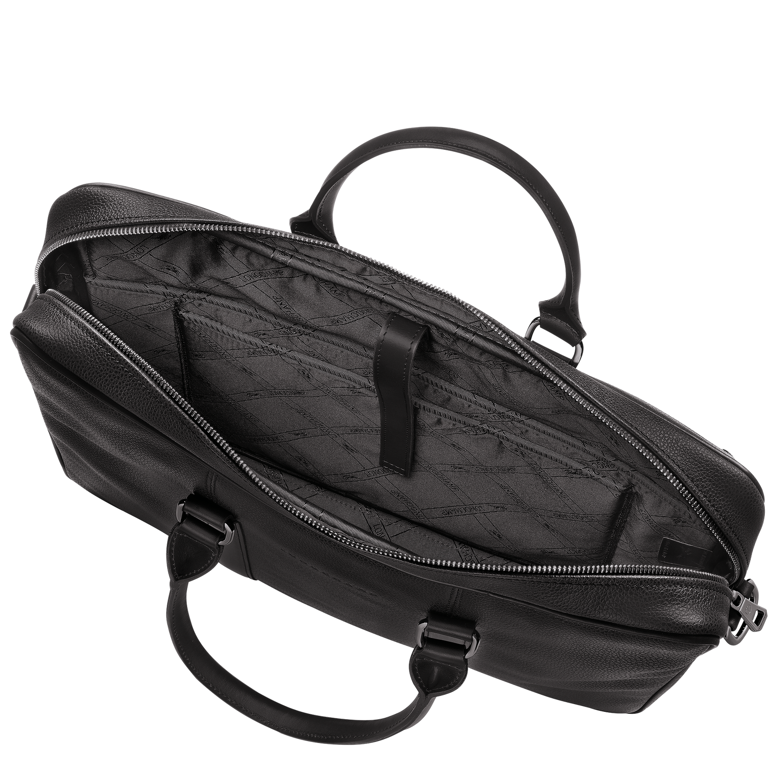 Porte documents S Le Foulonn Cuir Noir Longchamp FR