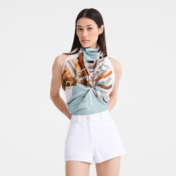 Tête de cheval Silk scarf 90 , Vervain - Silk