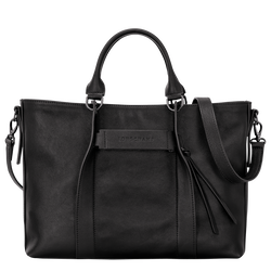 Longchamp 3D Bolso con asa superior L , Cuero - Negro