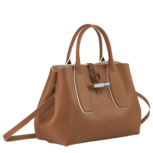 Roseau M Handbag , Cognac - Leather - View 3 of  6