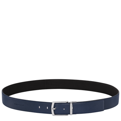 Le Foulonné Men's belt, Navy/Black