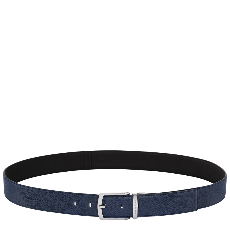Le Foulonné Men's belt Navy/Black - Leather | Longchamp US