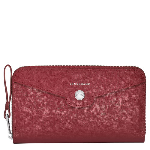 Portefeuille long zippé, 608 Vermillon Portefeuille long zippé, 608 Vermillon, hi-res