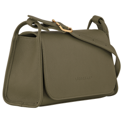 Le Foulonné M Crossbody bag , Khaki - Leather