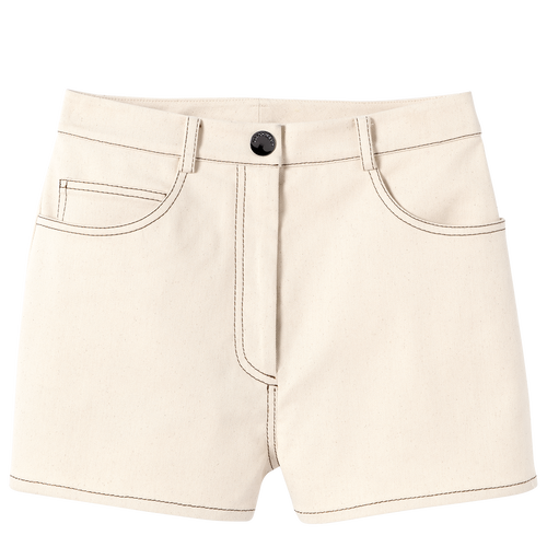 Shorts , Ecru - Cotton gabardine - View 1 of  4