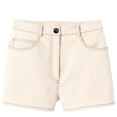 Shorts , Ecru - Cotton gabardine - View 1 of  4
