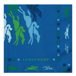 Très Paris Longchamp Pañuelo de seda 70 , Seda - Cobalto