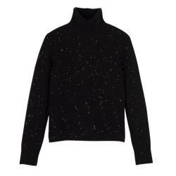 High neck sweater , Black - Knit