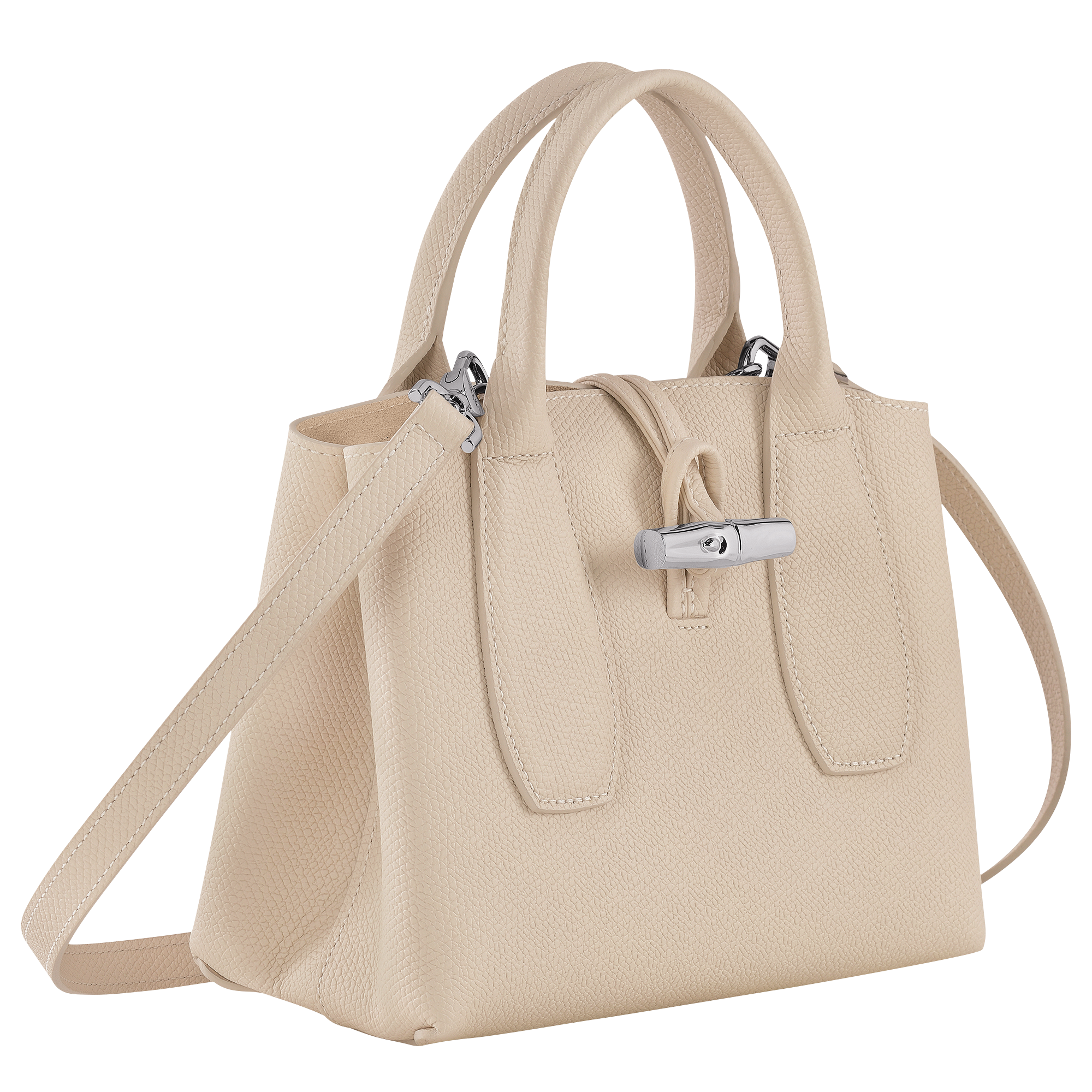 Longchamp Roseau Medium Leather TopHandle Tote Bag with Shoulder Strap   Neiman Marcus