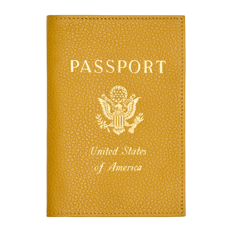 Le Foulonn&eacute; Passport cover , Nutmeg - Leather  - View 1 of 3
