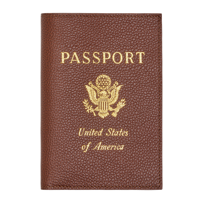 Le Foulonn&eacute; Passport cover , Coffee - Leather
