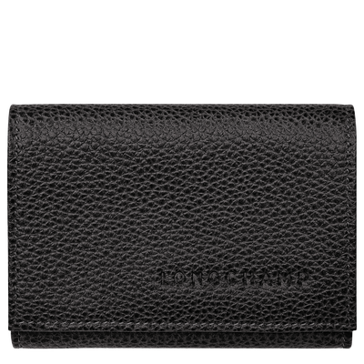 Portefeuille compact Le Foulonn&eacute; , Cuir - Noir