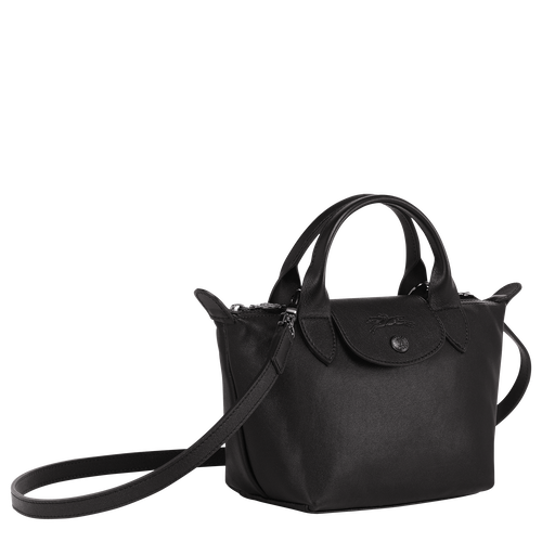 Le Pliage Cuir Top handle bag XS, Black