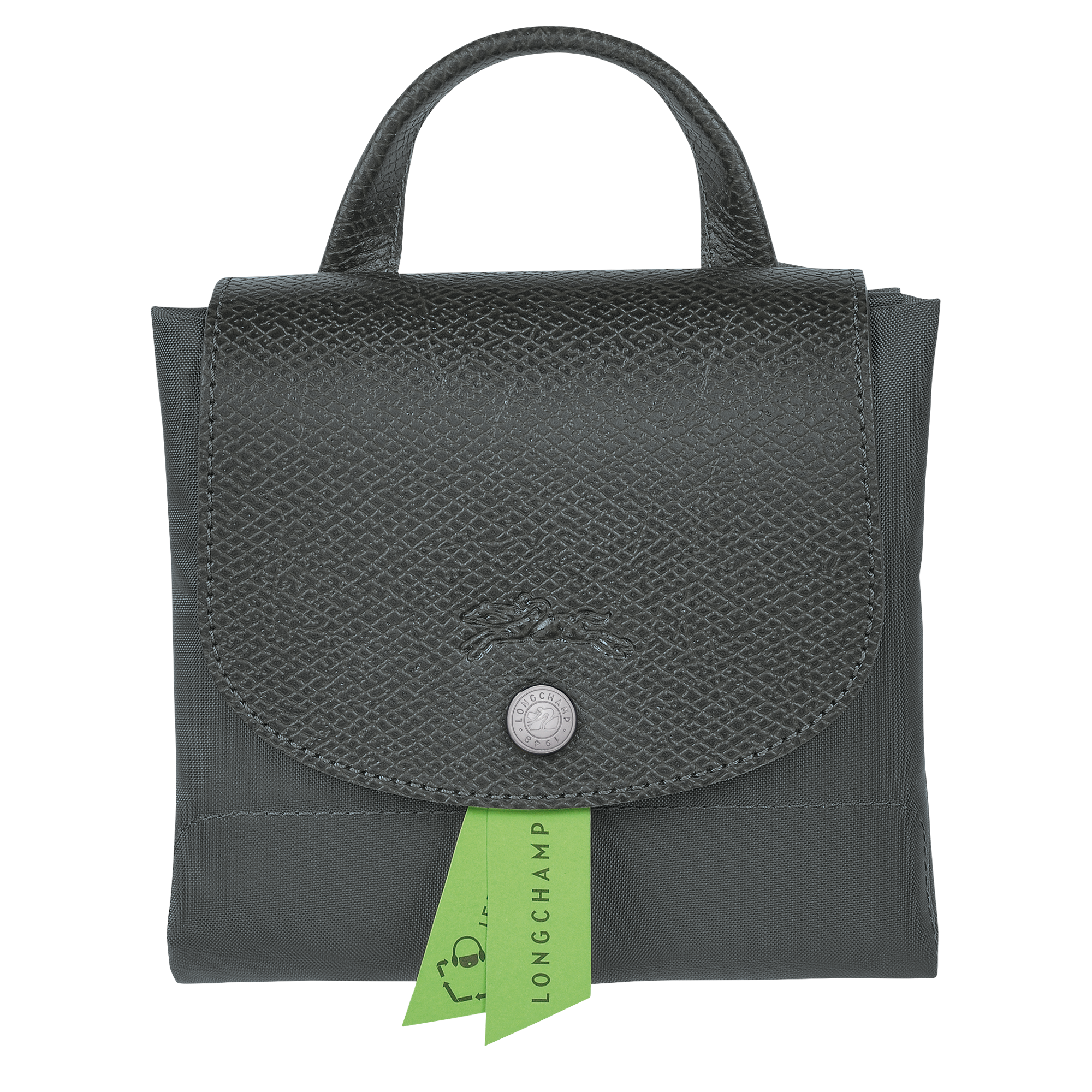 Le Pliage Green S Handbag Graphite - Recycled canvas (L1621919P66)
