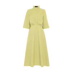 Midi dress , Lime - Cotton poplin