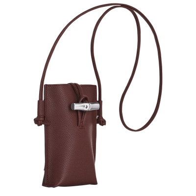 Etui t&eacute;l&eacute;phone Le Roseau , Cuir - Bordeaux