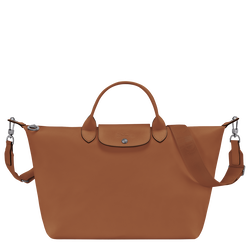 Le Pliage Xtra Tas met handgreep aan de bovenkant L , Cognac - Leder