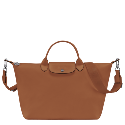 Le Pliage Xtra Tas met handgreep aan de bovenkant L , Cognac - Leder - Weergave 1 van  5