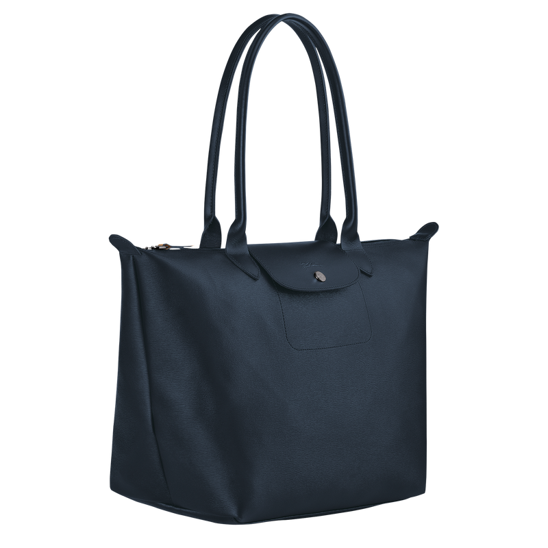 Le Pliage City 購物袋 L , 海軍藍色 - 帆布  - 查看 3 4