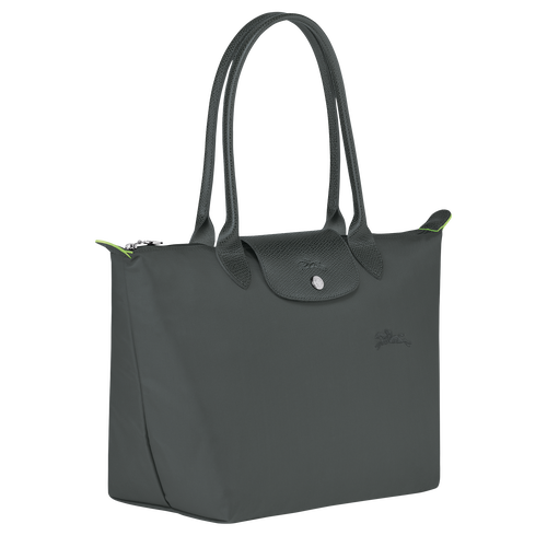 Le Pliage Green M Tote bag , Graphite - Recycled canvas - View 3 of  5