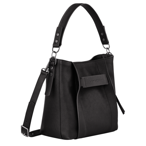 Longchamp 3D 斜背袋 S , 黑色 - 皮革 - 查看 3 6