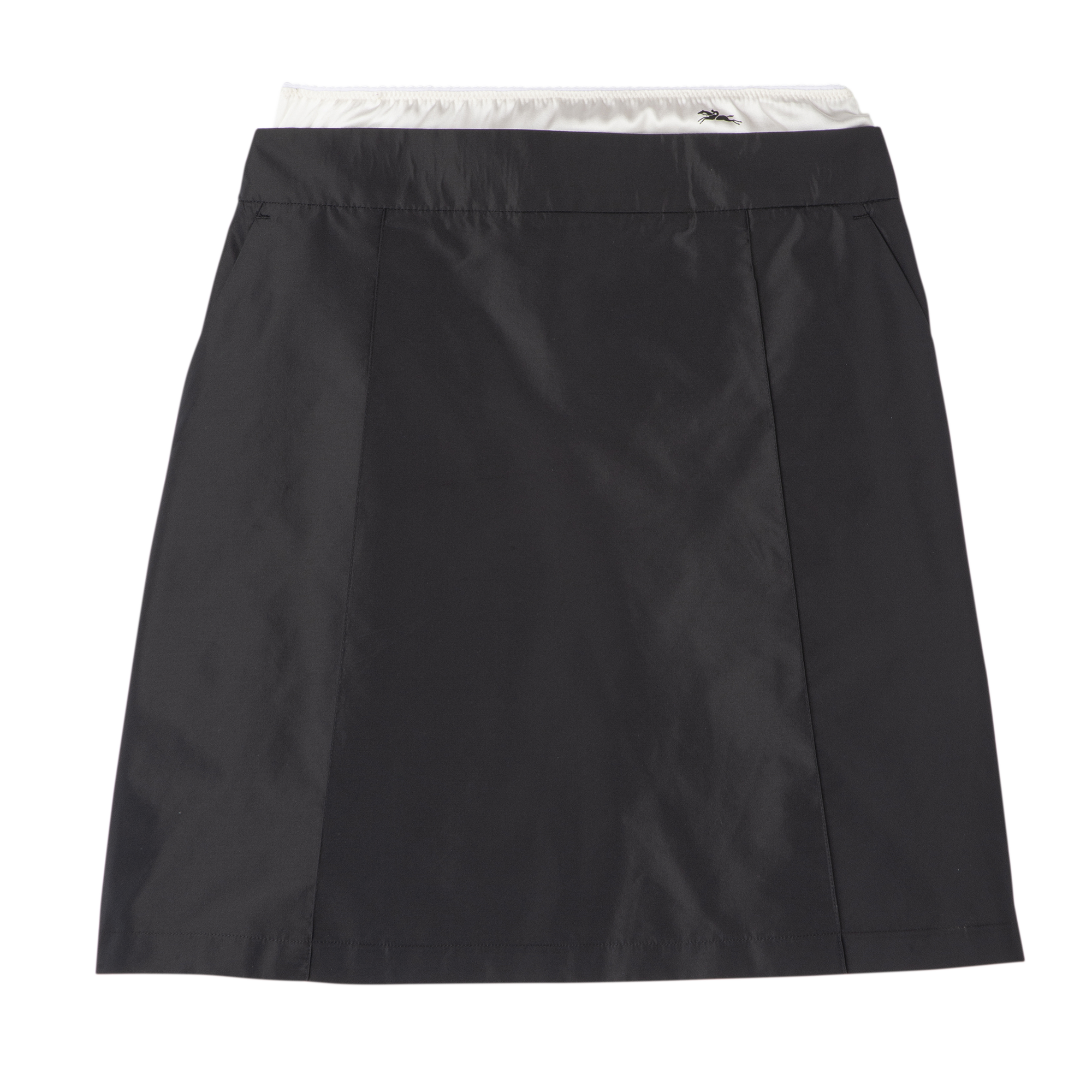 Short skirt with belt patch Black Technical taffeta Longchamp US