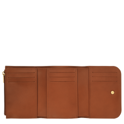 Brieftasche im Kompaktformat Box-Trot , Leder - Cognac