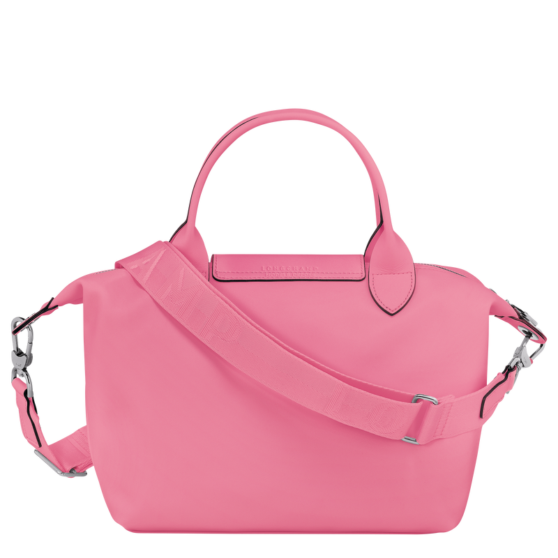 Longchamp Le Pliage Leather Top Handle Crossbody Bag in Pink