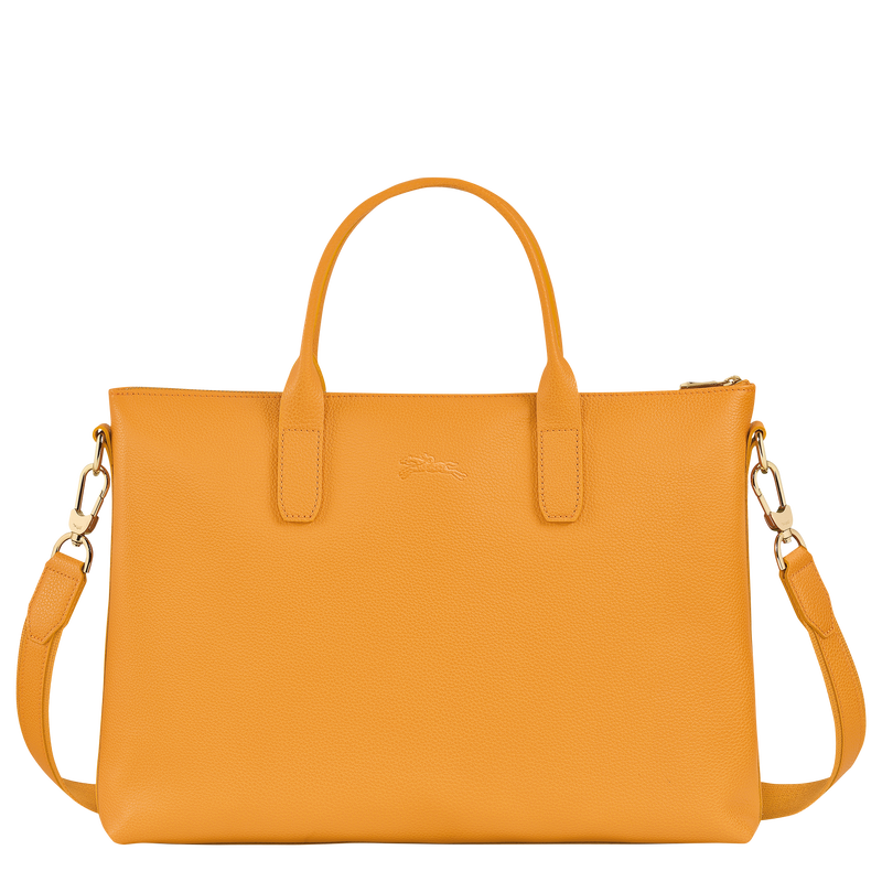 Le Foulonné S Briefcase , Apricot - Leather  - View 3 of  4
