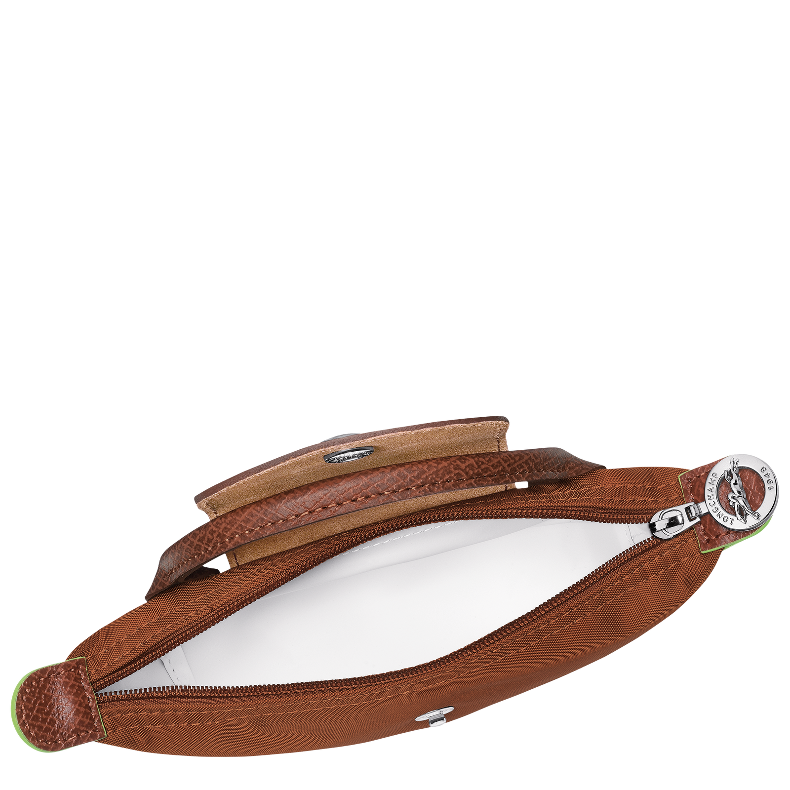 Le Pliage Green Pouch with handle, Cognac
