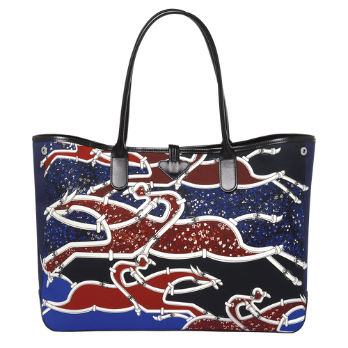 Sac shopping, Bleu/Rouge Vue 3 de Sac shopping, Bleu/Rouge, hi-res