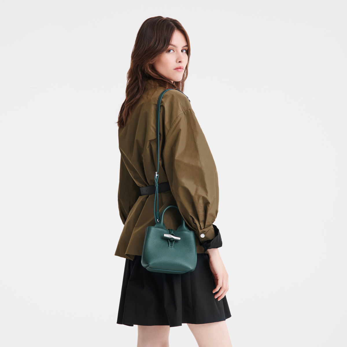 Long Champ Inner Label Le Roseau XS Handbag Cedar - Leather | Longchamp US