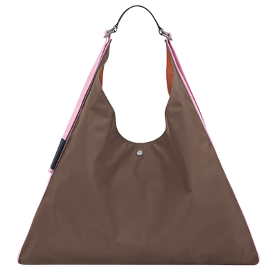 Sac port&eacute; &eacute;paule Re-Play , Toile - Terre/Ch&acirc;taigne